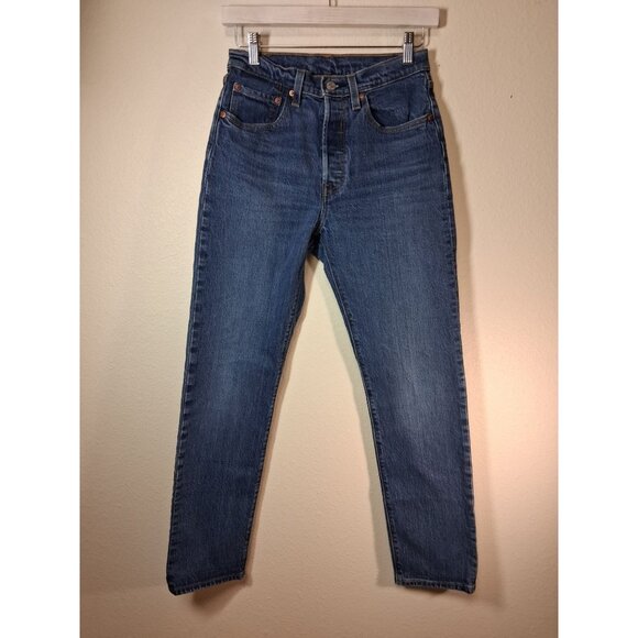 Levi's Denim Blue Jeans 501 Skinny Leg Women's Size 26x30 - Picture 1 of 7